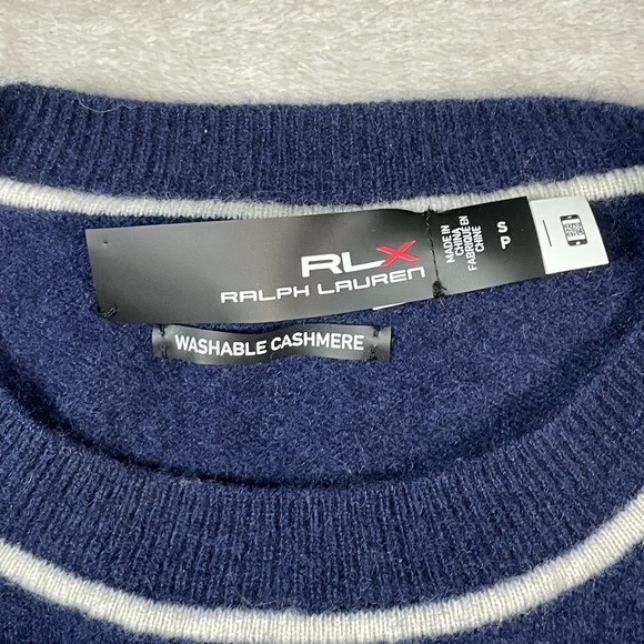 Ralph Lauren RLX Cashmere Sweater Womens S Washable Navy Blue Sweatshirt - Picture 5 of 9